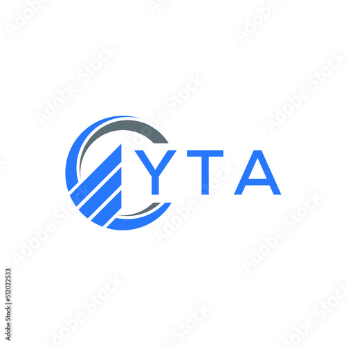 YTA Flat accounting logo design on white background. YTA creative initials Growth graph letter logo concept. YTA business finance logo design.  photo