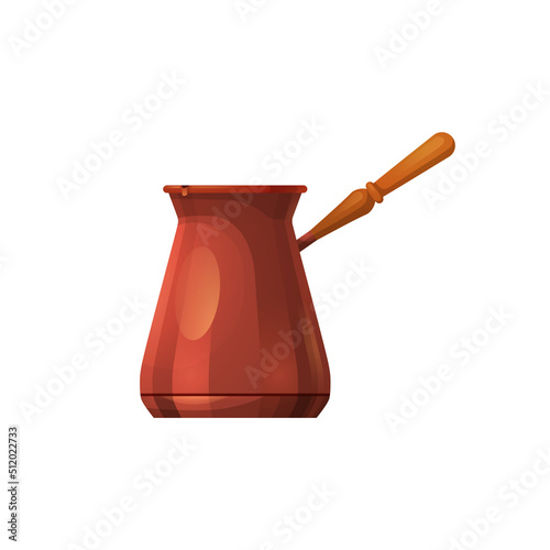 Turkish coffee pot or ibrik, vector icon or mockup