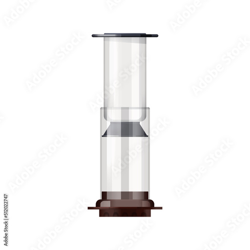 Aeropress or espresso maker, vector icon or mockup