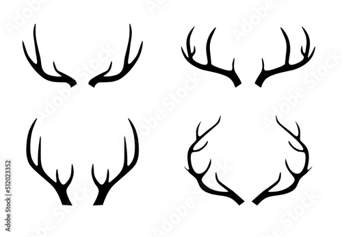 deer horn icon silhouette isolated on white background