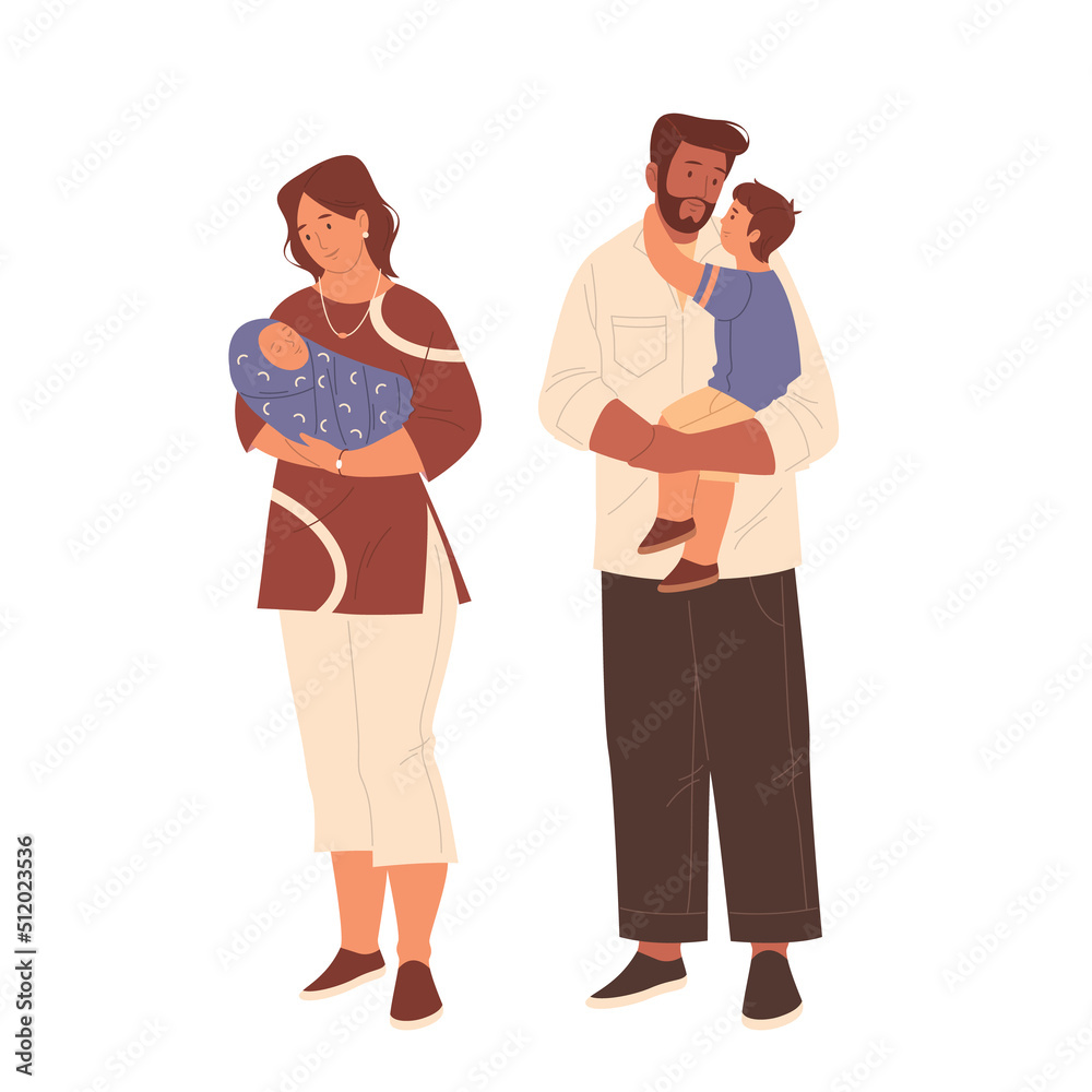 Happy family, parental love and care, vector Happy family, parental love and care, vector