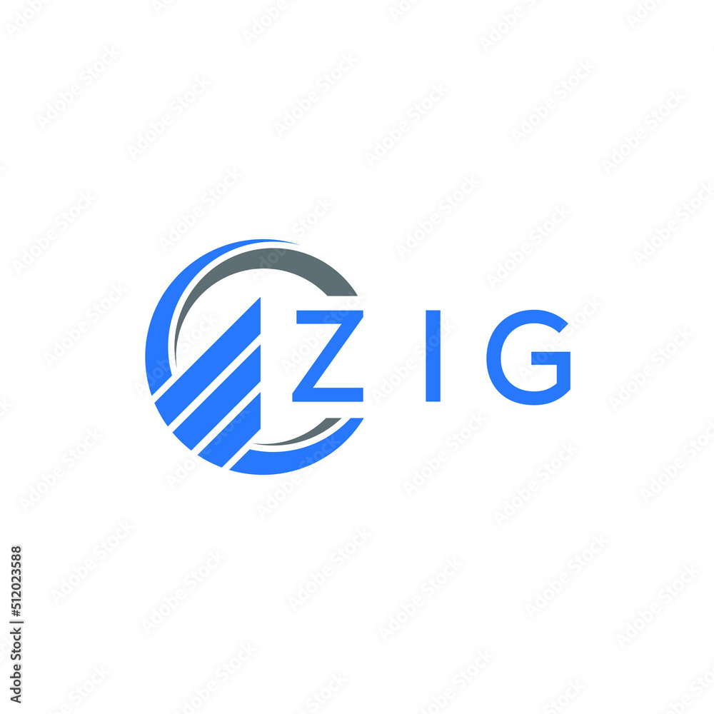 ZIG Flat accounting logo design on white background. ZIG creative initials Growth graph letter logo concept. ZIG business finance logo design. ZIG Flat accounting logo design on white background. ZIG creative initials Growth graph letter logo concept. ZIG business finance logo design.