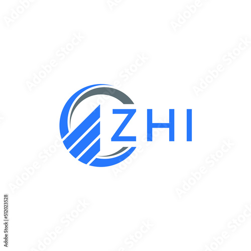 ZHI Flat accounting logo design on white background. ZHI creative initials Growth graph letter logo concept. ZHI business finance logo design.  photo