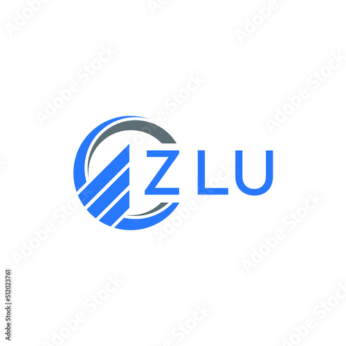 ZLU Flat accounting logo design on white background. ZLU creative initials Growth graph letter logo concept. ZLU business finance logo design.