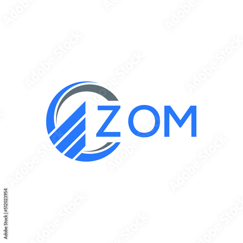 ZOM Flat accounting logo design on white  background. ZOM creative initials Growth graph letter logo concept. ZOM business finance logo design. photo