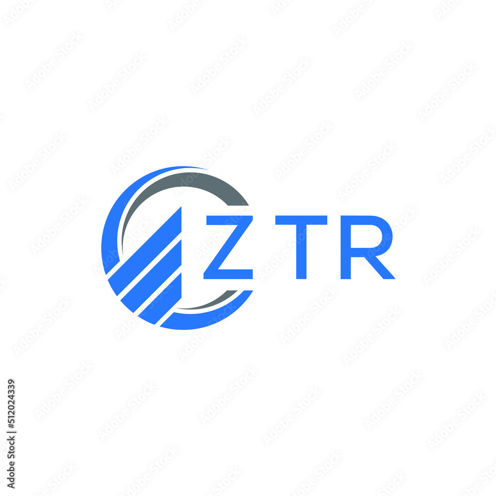 ZTR Flat accounting logo design on white background. ZTR creative initials Growth graph letter logo concept. ZTR business finance logo design. ZTR Flat accounting logo design on white background. ZTR creative initials Growth graph letter logo concept. ZTR business finance logo design.