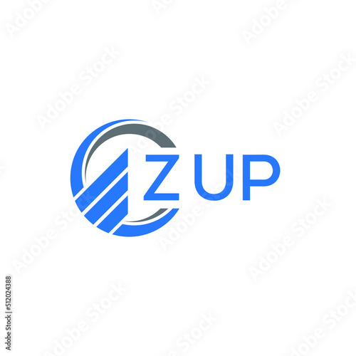 ZUP Flat accounting logo design on white background. ZUP creative initials Growth graph letter logo concept. ZUP business finance logo design.