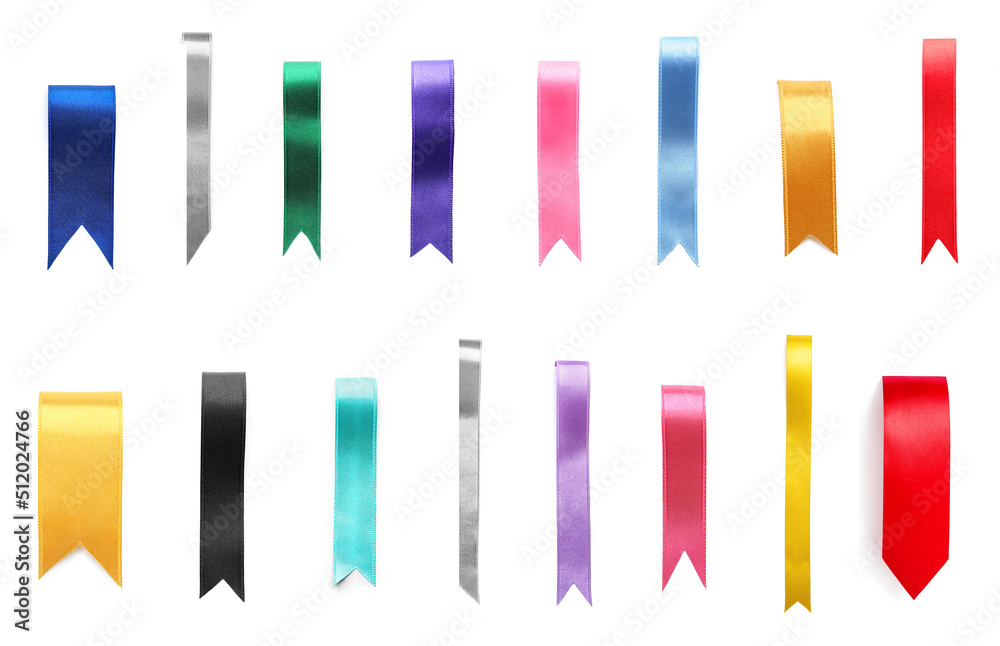 Many colorful bookmarks isolated on white Many colorful bookmarks isolated on white