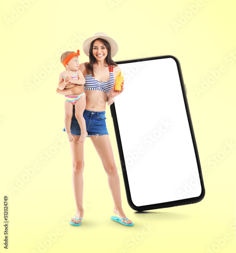 Mobile phone on white backg...