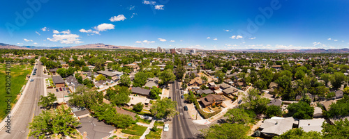 Reno Nevada Aerial Panorama from Plumas Street Park