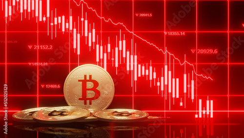 Bitcoin Falling With Red Candlestick