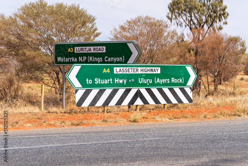 Lasseter Highway and Luritja Road junction, Northern Territory. photo
