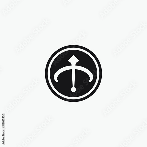 Foto Initial M archery monogram logo template.