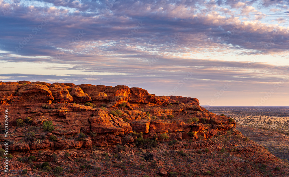 Sunset at Kings Canyon in the Northern Territory, Australia.