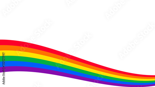 Banner background design with wavy rainbow colorful elements. Happy LGBT pride month theme vector template. 