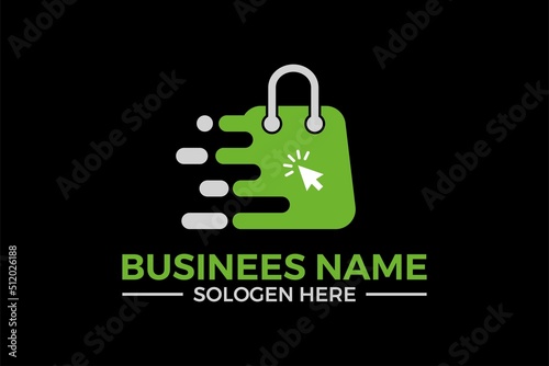  fast bag Online shopping  logo or E-commerce logo vector design illustration photo