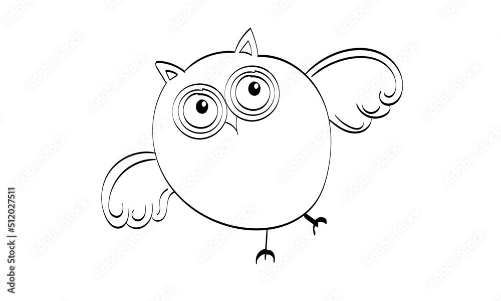 Hand Drawn Cute owl character. Owl icon, bright owl with different emotion Hand Drawn Cute owl character. Owl icon, bright owl with different emotion