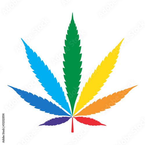 Weed vector Marijuana icon rainbow lgbt pride month cannabis leaf logo symbol cartoon character doodle illustration design clip art