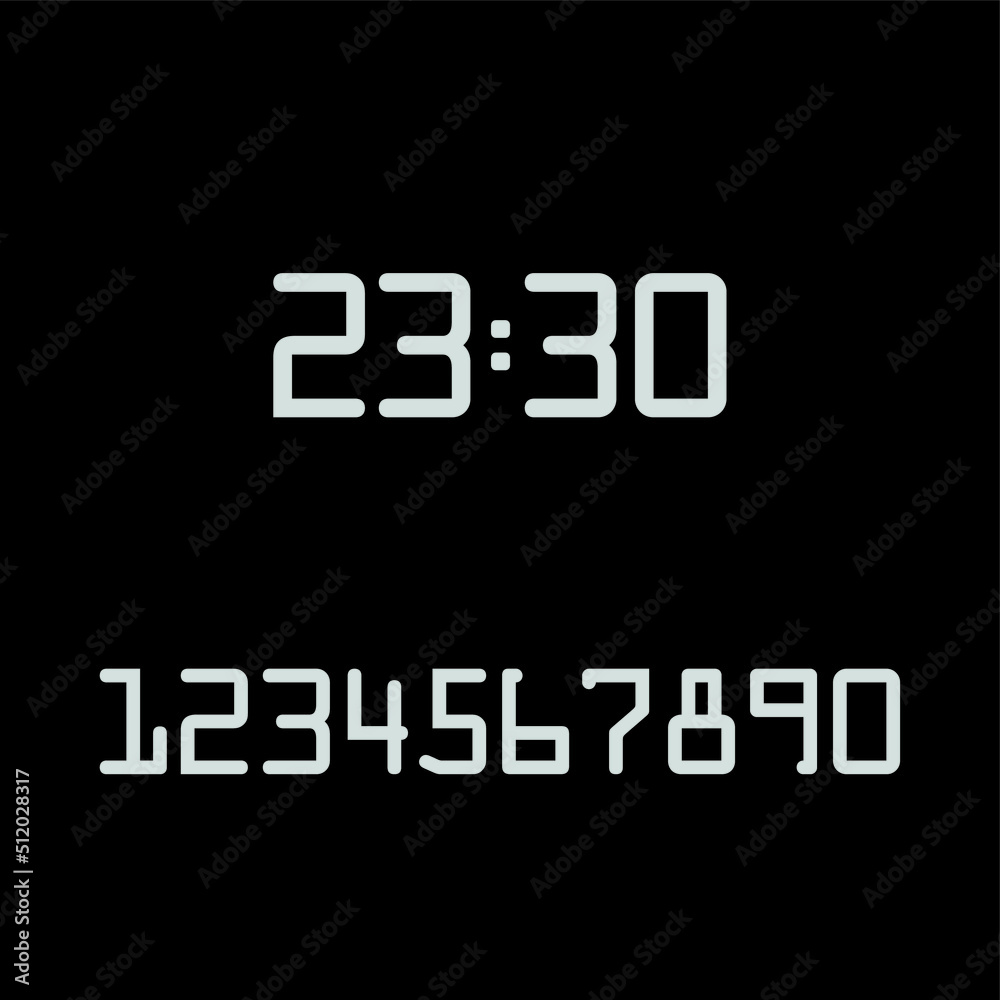 digital clock on white background digital clock on white background