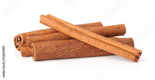 Dried cinnamomum cassia isolated on white