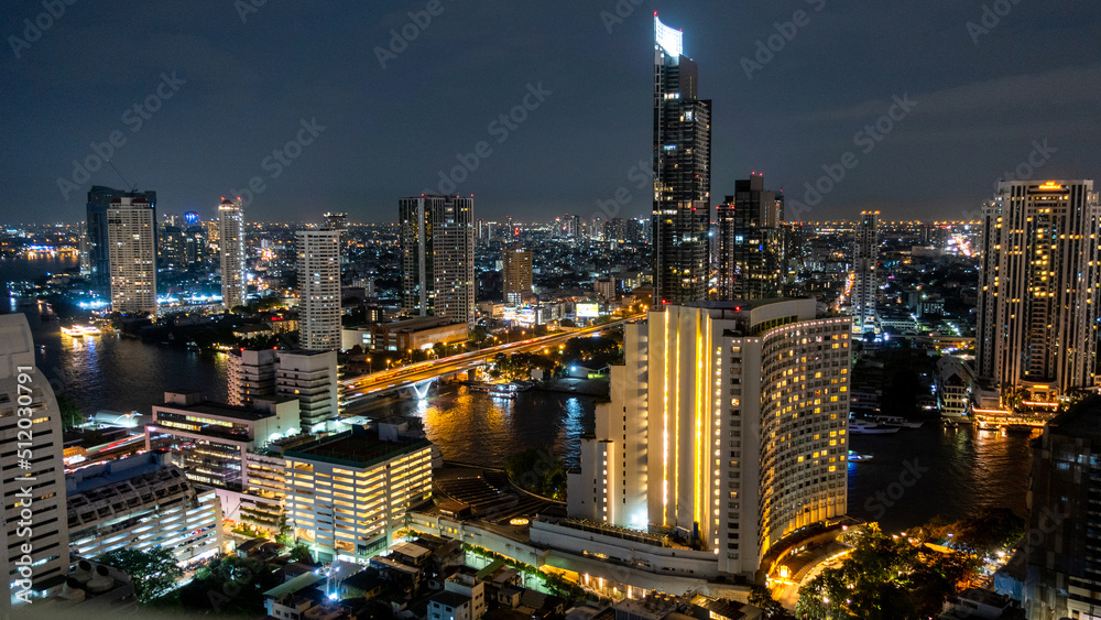 Beautiful panoramic city skyline in night.,cityscape view from high ...