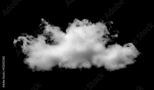 White clouds isolated on black background, fluffy cloud