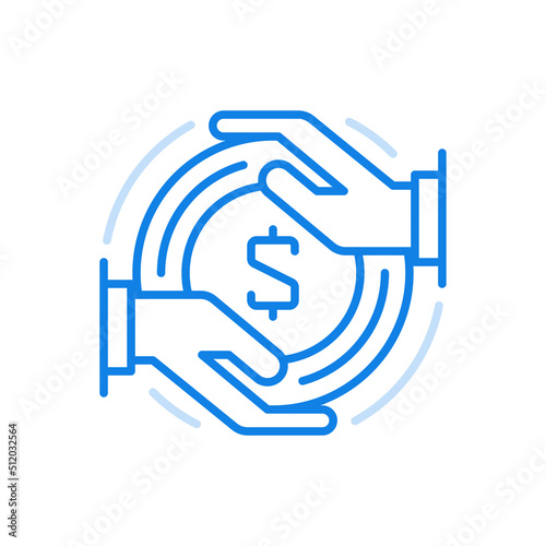 Financial optimization vector line icon. Modern economic strategy for development of deposits