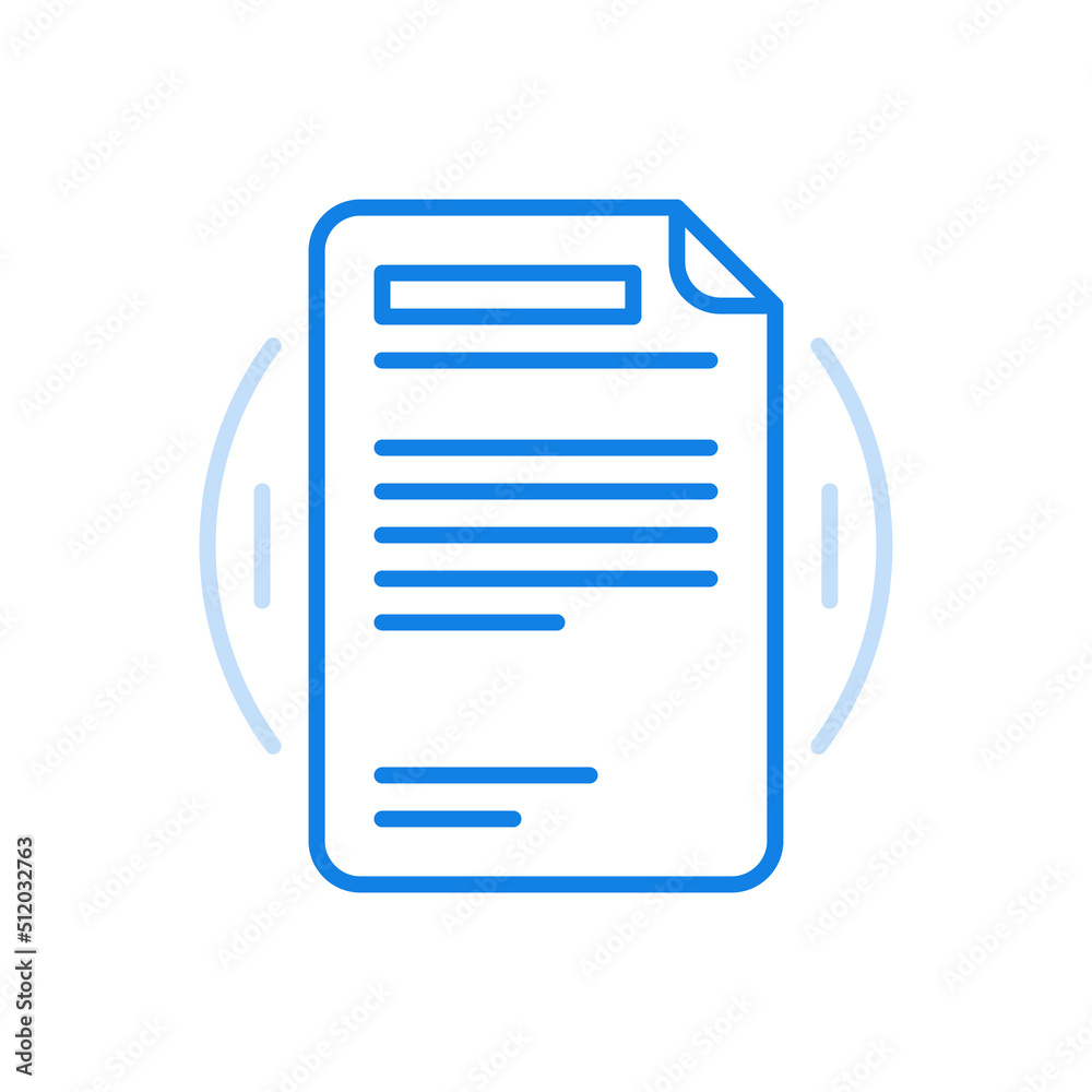 Document statement vector line icon. Important management report from treasury department. Document statement vector line icon. Important management report from treasury department.