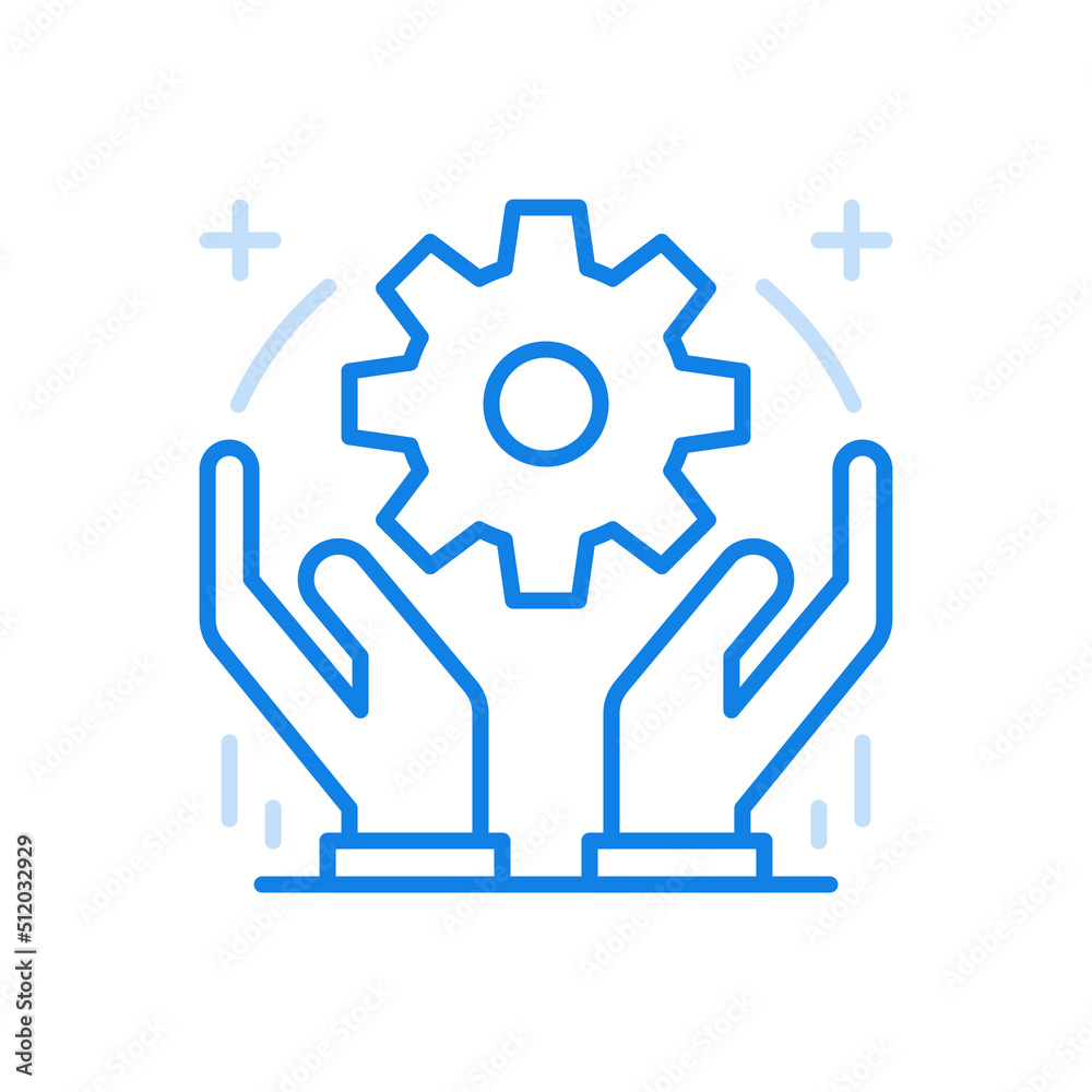 Creative optimization vector line icon. New technology growth developments and business management. Creative optimization vector line icon. New technology growth developments and business management.