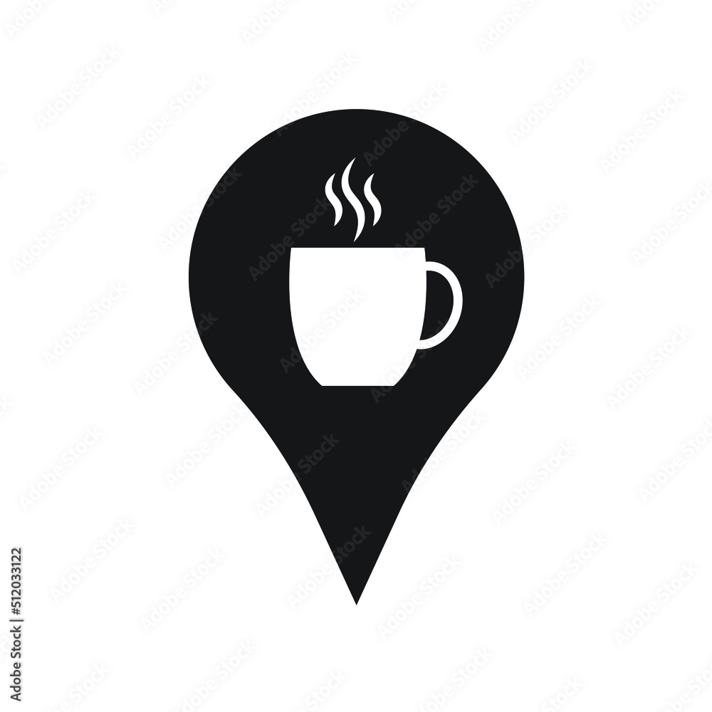 Coffe shop location icon design. vector illustration Coffe shop location icon design. vector illustration