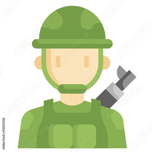 SOLDIER flat icon,linear,outline,graphic,illustration