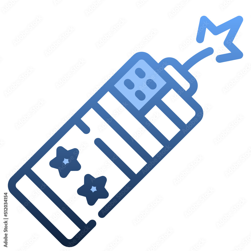 FIRECRACKER Gradient icon,linear,outline,graphic,illustration FIRECRACKER Gradient icon,linear,outline,graphic,illustration