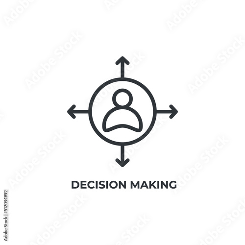 decision making line icon. linear style sign for mobile concept and web design. Outline vector icon. Symbol, logo illustration. Vector graphics