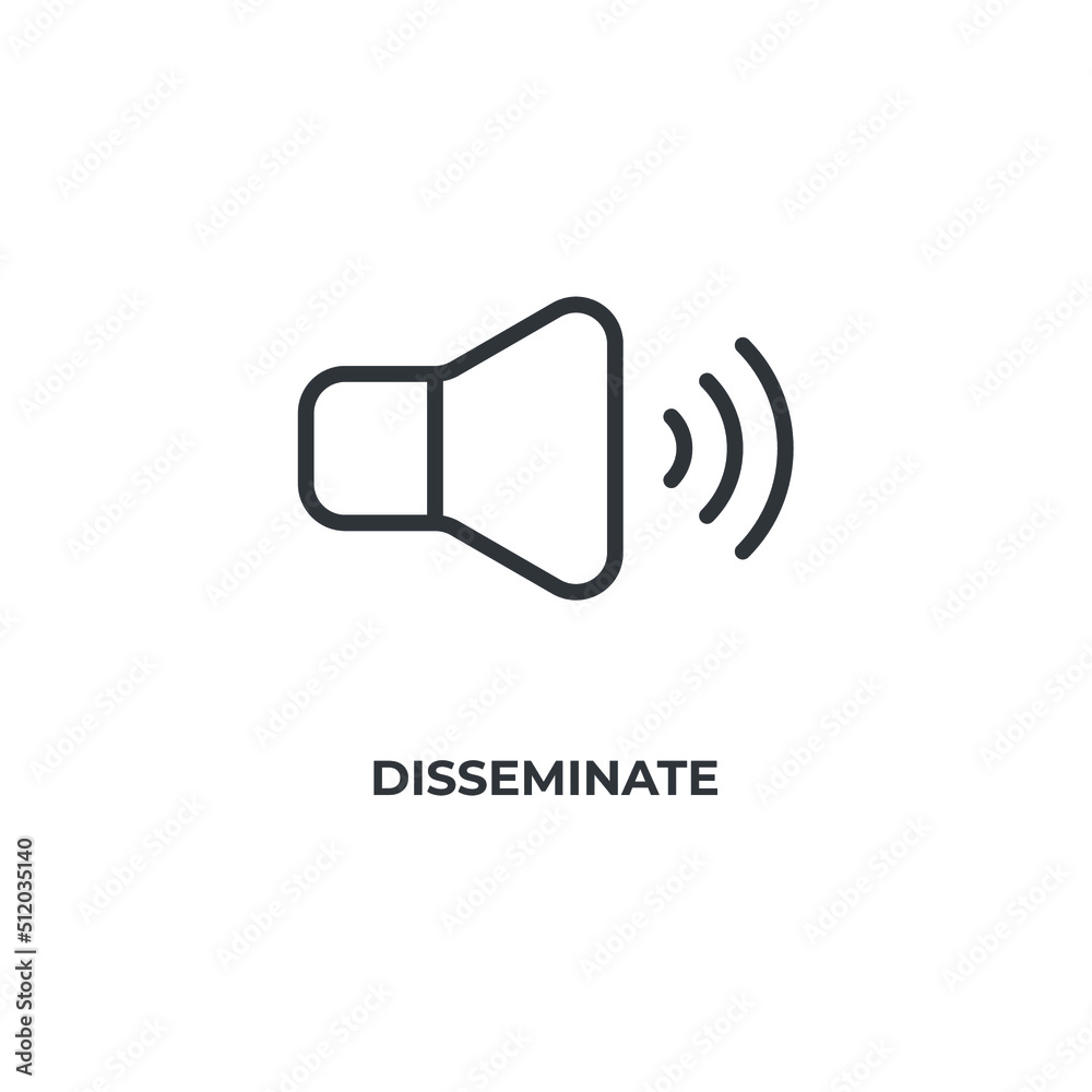 disseminate line icon. linear style sign for mobile concept and web design. Outline vector icon. Symbol, logo illustration. Vector graphics disseminate line icon. linear style sign for mobile concept and web design. Outline vector icon. Symbol, logo illustration. Vector graphics