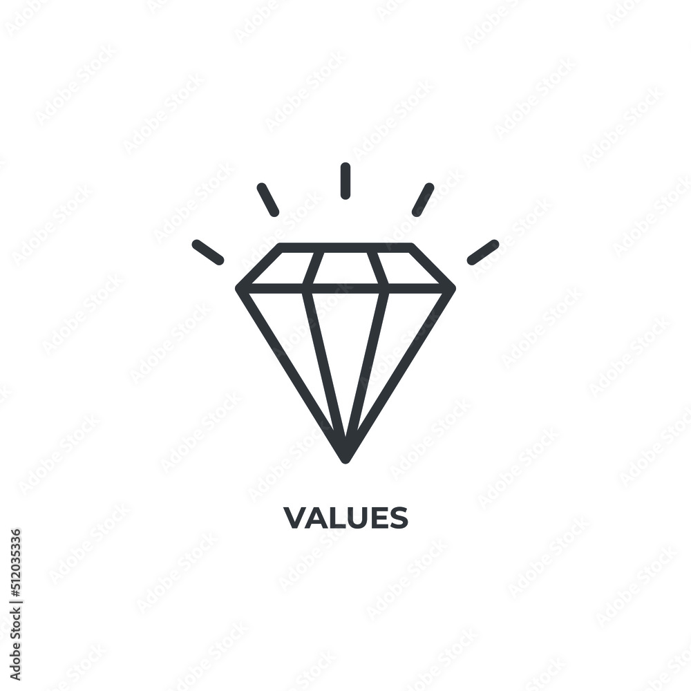 values line icon. linear style sign for mobile concept and web design. Outline vector icon. Symbol, logo illustration. Vector graphics values line icon. linear style sign for mobile concept and web design. Outline vector icon. Symbol, logo illustration. Vector graphics