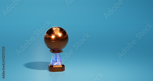 Bright Volleyball Bronze Trophy with a soft light background