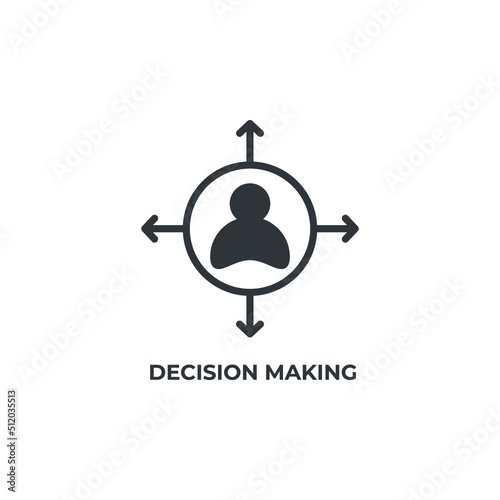 decision making vector icon. filled flat sign for mobile concept and web design. Symbol, logo illustration. Vector graphics