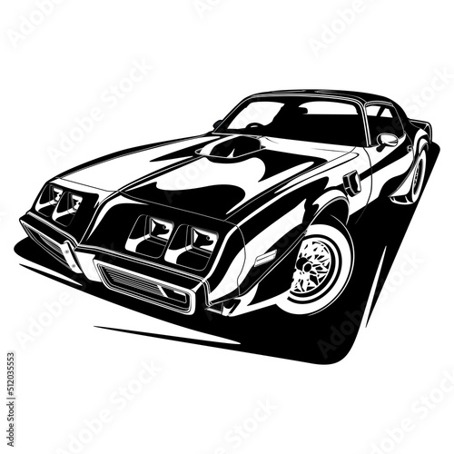 Black and white car vector illustration for conceptual design