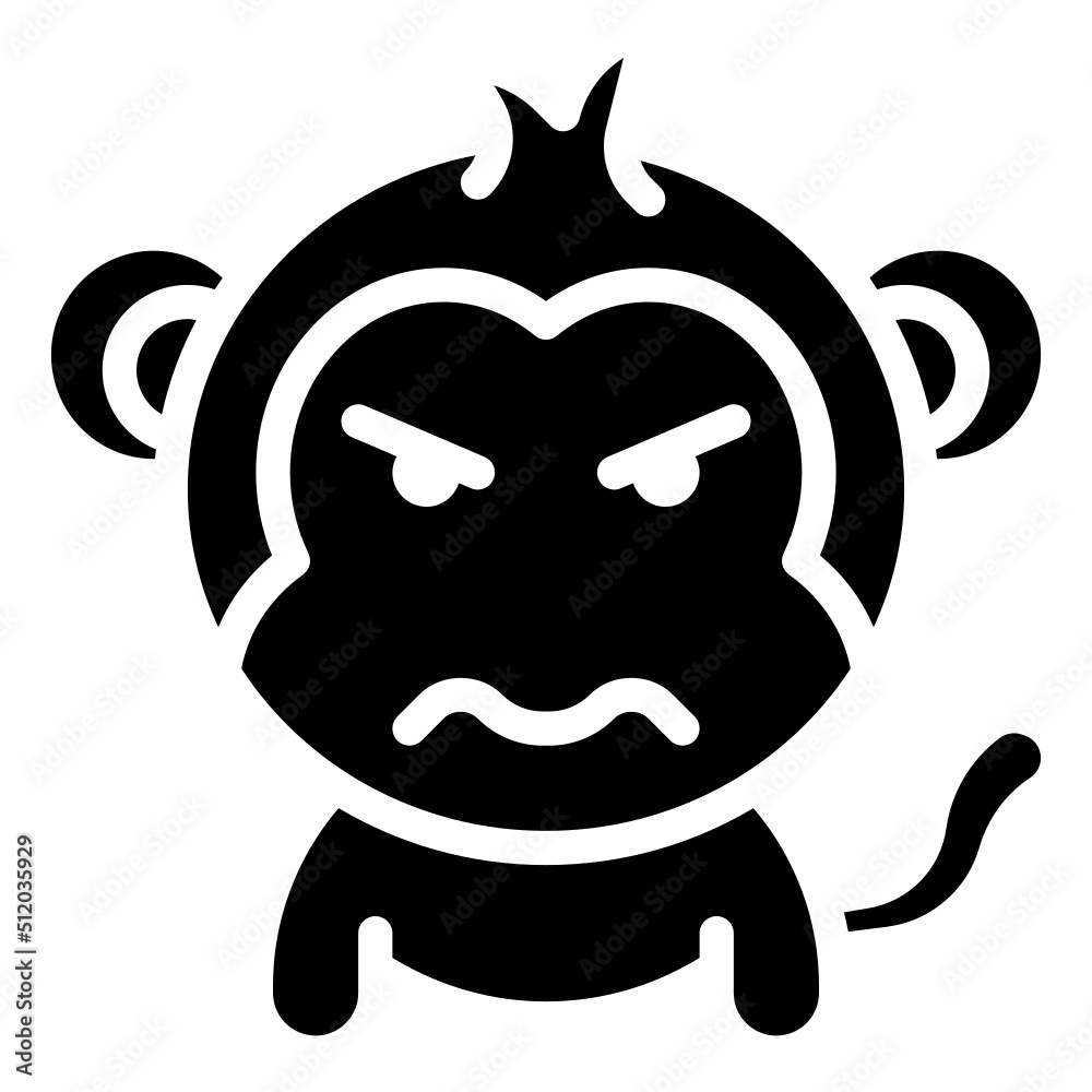 Fototapeta premium ANGRY glyph icon,linear,outline,graphic,illustration