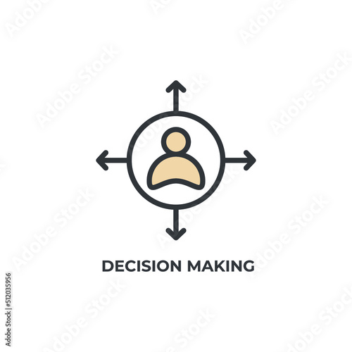 decision making vector icon. Colorful flat design vector illustration. Vector graphics