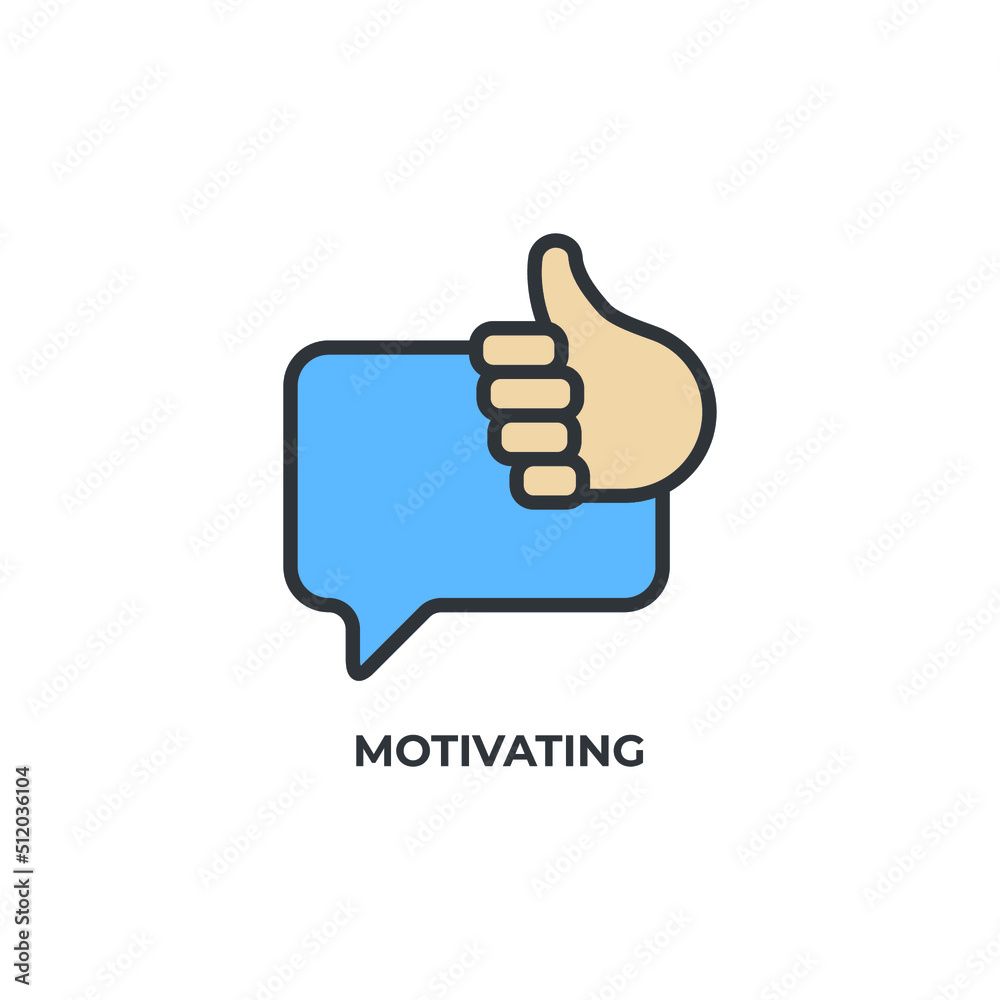 motivating vector icon. Colorful flat design vector illustration. Vector graphics