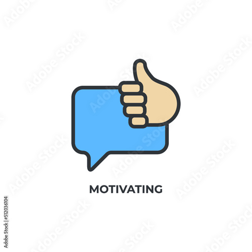 motivating vector icon. Colorful flat design vector illustration. Vector graphics