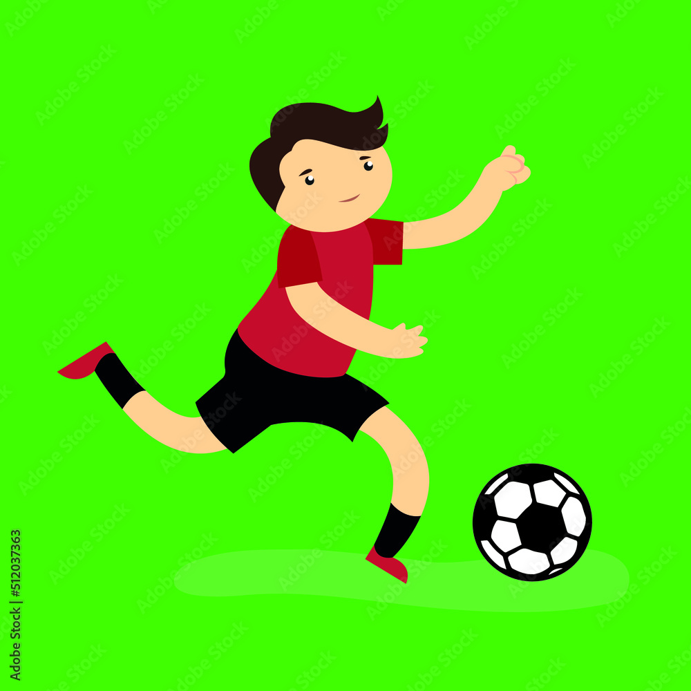 Football player kicks the ball