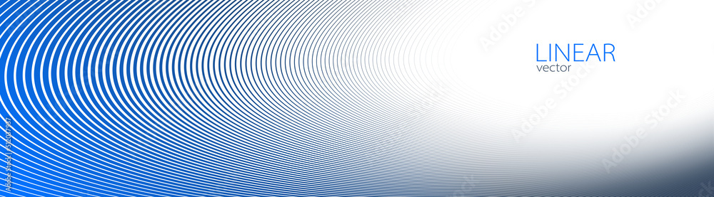 Blue lines in 3D perspective vector abstract background, dynamic linear minimal design, wave lied pattern in dimensional and movement.