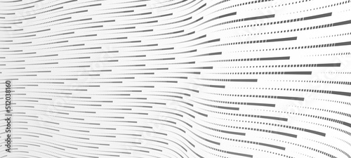 Technology vector abstract background with lines big data flow, 3D abstraction of nanotechnology and science, electronics and digital style, wire net dimensional perspective.