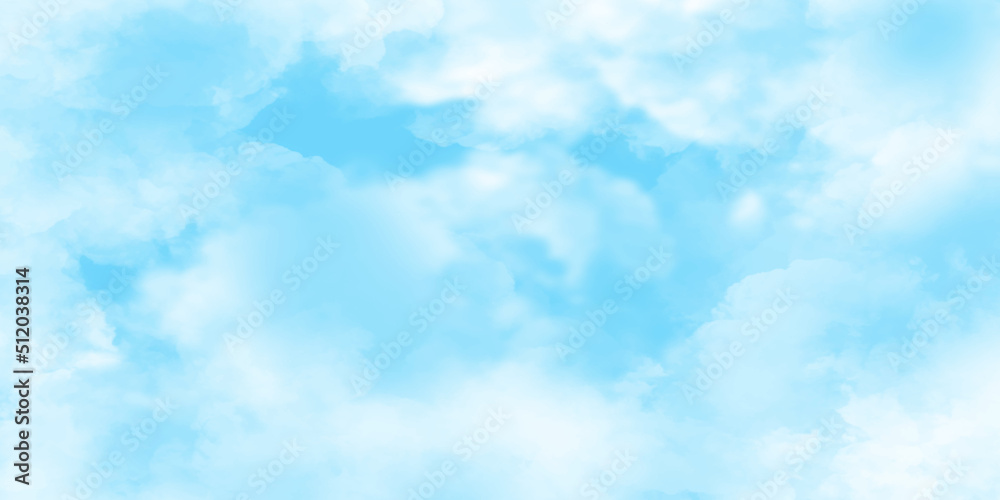 Abstract blue watercolor shades sky background, Natural morning view of summer seasonal cloudy blue sky, Blue sky background for wallpaper, book cover, card, invitation and graphics design.