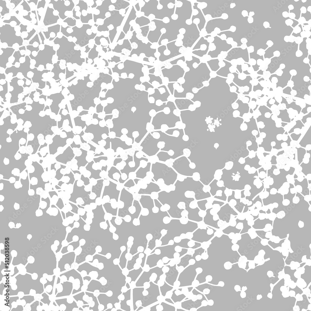 Fototapeta premium Seamless background white flowers on gray. Vector illustration