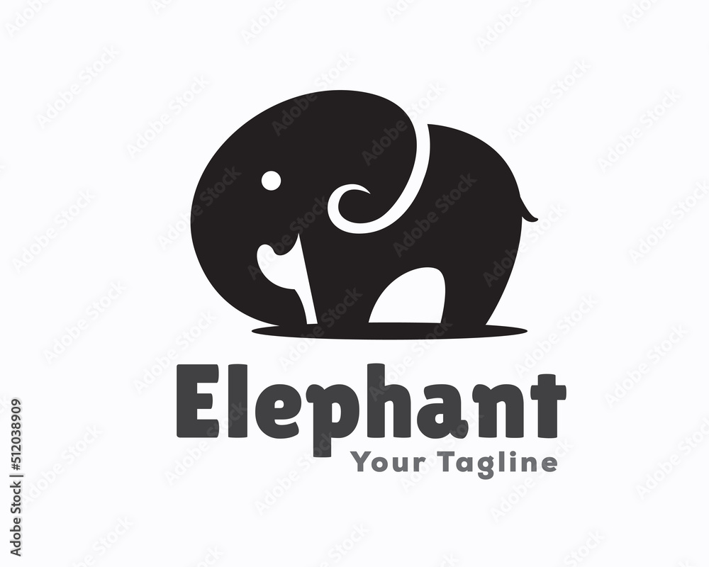 simple silhouette stand elephant logo icon symbol template illustration inspiration