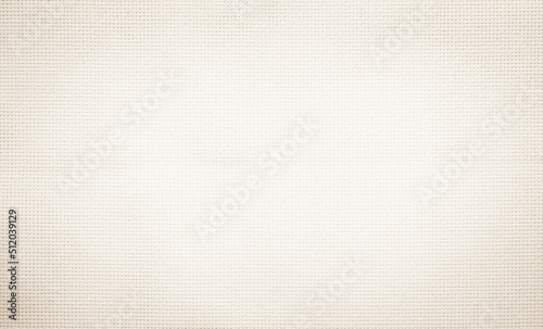 Fabric canvas woven texture background in pattern in light beige cream brown color. Natural gauze linen, carpet wool and cotton cloth textile as sack material