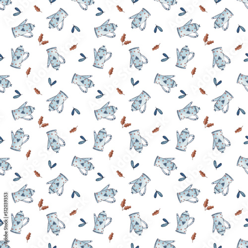 Seamless pattern. Watercolor pattern. Wrapping paper, fabrics, backgrounds. Kitchen. Kitchenware.